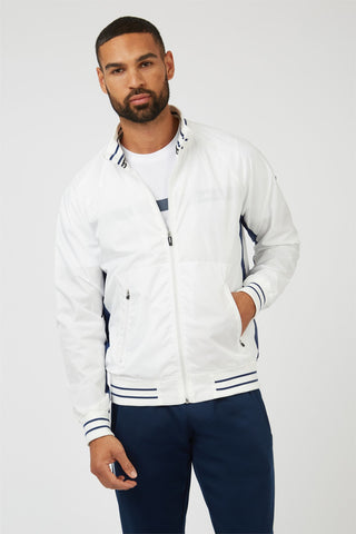 JEFF BANKS
Jersey Striped Bomber Jacket