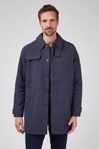 HAMMOND AND CO
Plain Mac Coat Navy