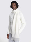 Moss
Cashmere Wool Blend Scarf, Winter White, One Size
