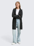 Women’s Long Hooded Cardigan – Regular Fit, Melange Knit