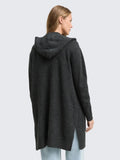 Women’s Long Hooded Cardigan – Regular Fit, Melange Knit