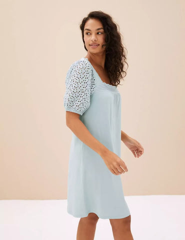 M&S COLLECTION
Pure Cotton Broderie Trim Short Nightdress