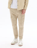 Celio Slim Fit Stretch Cotton Cargo Pants - Beige
