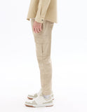 Celio Slim Fit Stretch Cotton Cargo Pants - Beige