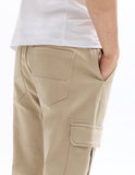 Celio Slim Fit Stretch Cotton Cargo Pants - Beige
