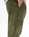 Celio Slim Fit Stretch Cotton Cargo Pants - Khaki