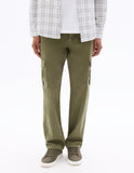 Celio Straight Fit Cargo Pants - Khaki
