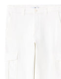 Celio White Straight Leg Cargo Pant
