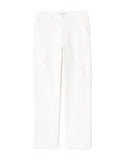 Celio White Straight Leg Cargo Pant