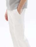 Celio White Straight Leg Cargo Pant