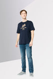 Scotch & Soda Men Crew Neck Short Sleeve Graphic Print T-Shirt, Navy