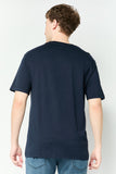 Scotch & Soda Men Crew Neck Short Sleeve Graphic Print T-Shirt, Navy