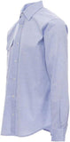 PAYPER Specialist Men's Long Sleeve Shirt 100% Cotton Loose Pearl Effect Shaped Wrist Strap with Yoke and Shooting Darts, Light Blue
