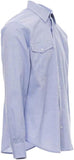 PAYPER Specialist Men's Long Sleeve Shirt 100% Cotton Loose Pearl Effect Shaped Wrist Strap with Yoke and Shooting Darts, Light Blue