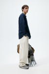 ZARA TEXTURED LINEN - COTTON SHIRT