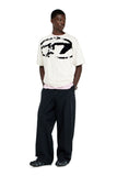 DIESEL T-shirt with distressed flocked logo