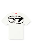 DIESEL T-shirt with distressed flocked logo