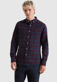 Farah Brewer Check Oxford Shirt, Bordeau