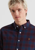 Farah Brewer Check Oxford Shirt, Bordeau