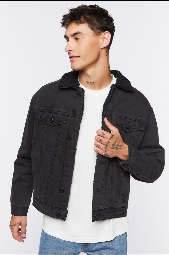 Forever 21 denim jacket black outlet