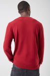 Forever 21 Cashmere-Blend Crew Neck Sweater Burgundy