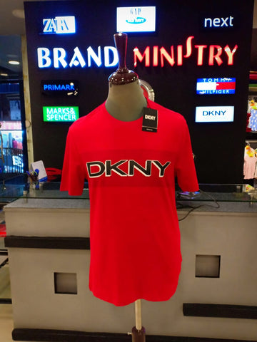 DONNA KARAN LOGO TEE RED