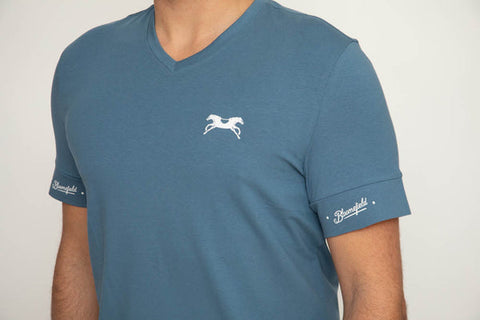 BLOOMEFIELD
V-NECK TEE WITH DOUBLE LOGO