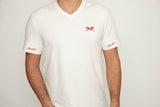 BLOOMEFIELD
V-NECK TEE WITH DOUBLE LOGO