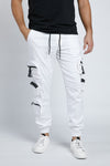 BLOOMEFIELD WHITE TWILL JOGGER PANT WITH ZIPPER POCKET