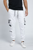 BLOOMEFIELD WHITE TWILL JOGGER PANT WITH ZIPPER POCKET