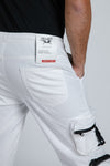 BLOOMEFIELD WHITE TWILL JOGGER PANT WITH ZIPPER POCKET