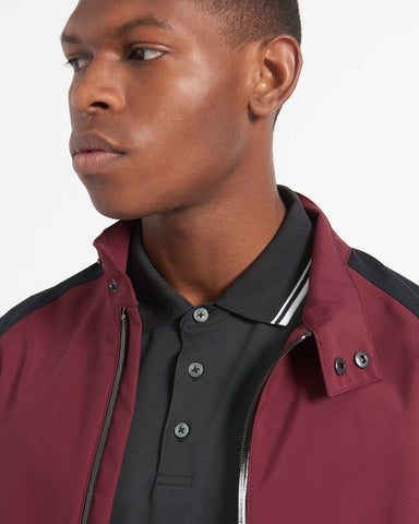 BEN SHERMAN WATERPROOF HARRINGTON JACKET - BURGUNDY