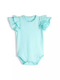 Cotton bodysuits for babies with ruffles