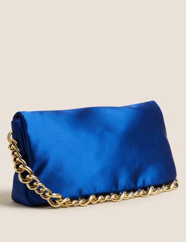 M&S Collection Faux Leather Chain Strap Clutch Bag