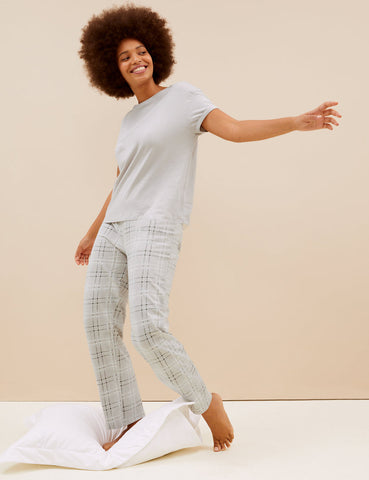 M&S Collection
Pure Cotton Checked Pyjama Set