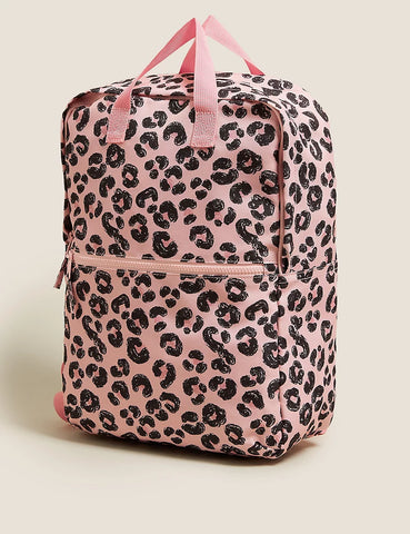 M&S COLLECTION Kids' Water Repellent Leopard School Backpack