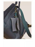 Hannah Leather Tote Bag - Navy