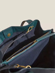 Hannah Leather Tote Bag - Navy
