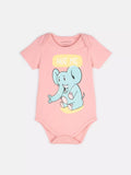 Cotton bodysuits for babies with an elephant print