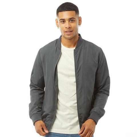 Brave Soul Mens Sanjay Bomber Jacket Charcoal