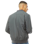 Brave Soul Mens Sanjay Bomber Jacket Charcoal