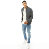 Brave Soul Mens Sanjay Bomber Jacket Charcoal