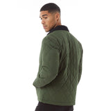 JACK AND JONES Mens Lord Quilted Jacket Forest Night