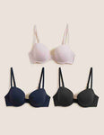 MARKS & SPENCER Pack of 3 Women T-Shirt Lightly Padded Bra (Pink)