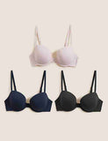 MARKS & SPENCER Pack of 3 Women T-Shirt Lightly Padded Bra (Pink)