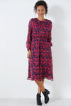 Pink Floral 'Lorie' Midi Dress