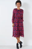 Pink Floral 'Lorie' Midi Dress