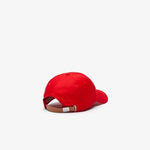 Lacoste Red Current Contrast Strap And Oversized Crocodile Strapback Cap