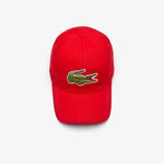 Lacoste Red Current Contrast Strap And Oversized Crocodile Strapback Cap