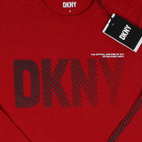 Men's DKNY Cotton Blend Bold Graphic Print Long Sleeve Tee Red